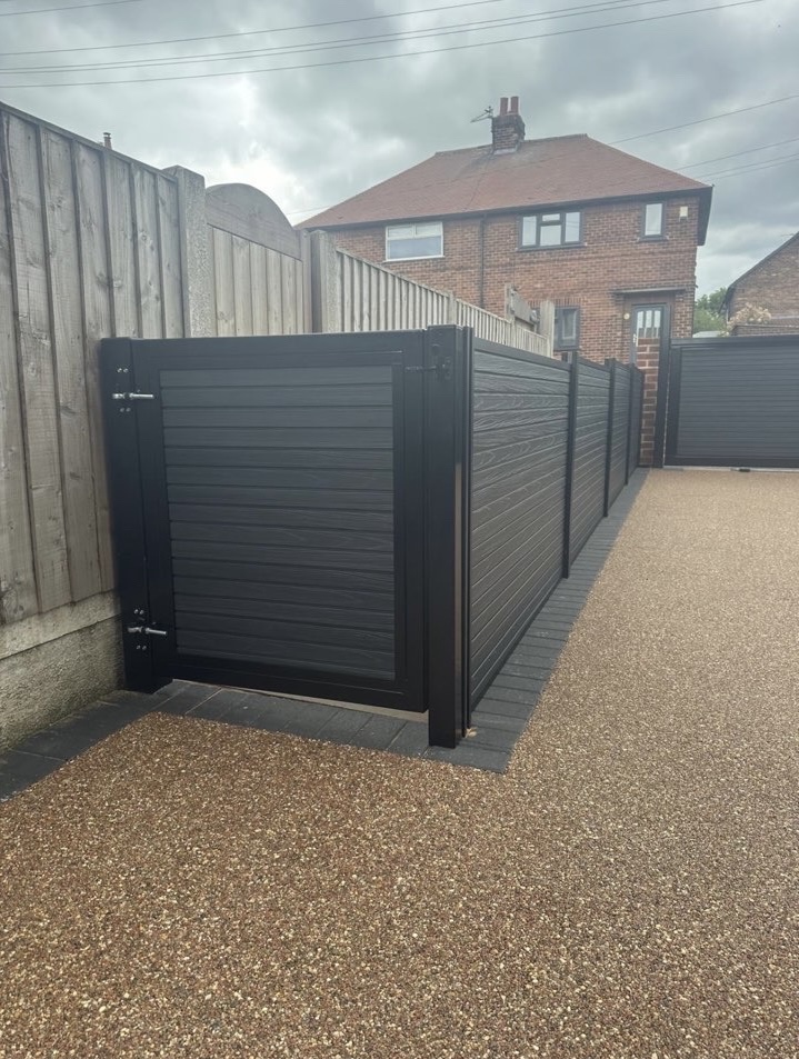 Composite Side Gate with Matching Fence Run